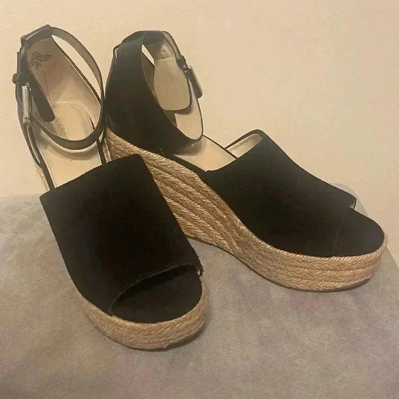 Marc Fisher Shoes - Marc Fisher black suede and leather espadrilles Size 8.5 Excellent condition